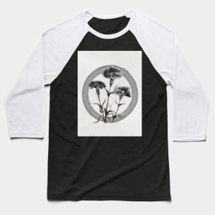 zen circle with sumiE ink carnations Baseball T-Shirt